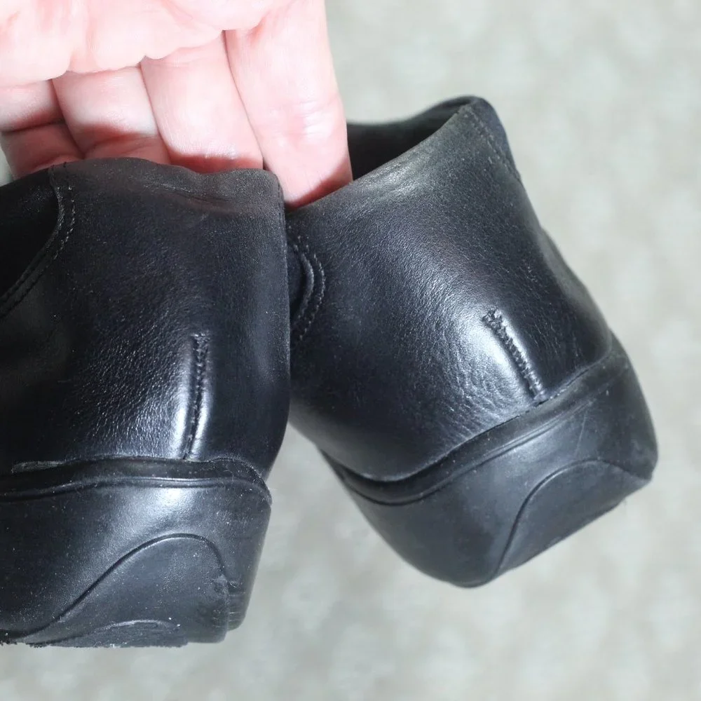 Munro Black Fabric & Leather Flats